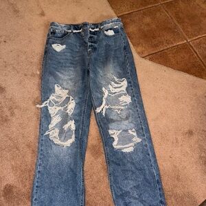 Kancan distressed wide crop!